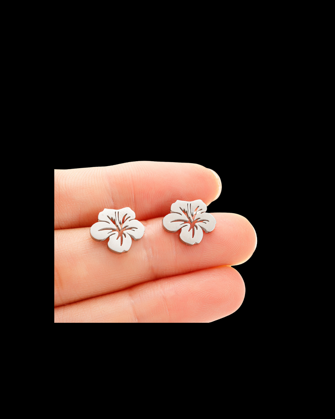 Silver Amapola Studs