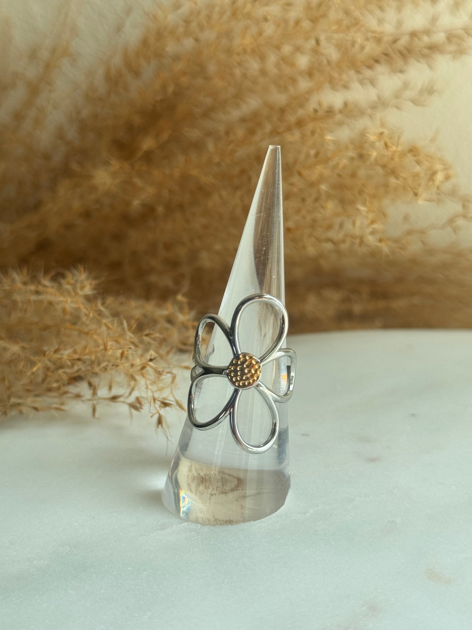 Charlotte Two Tone Flower Ring