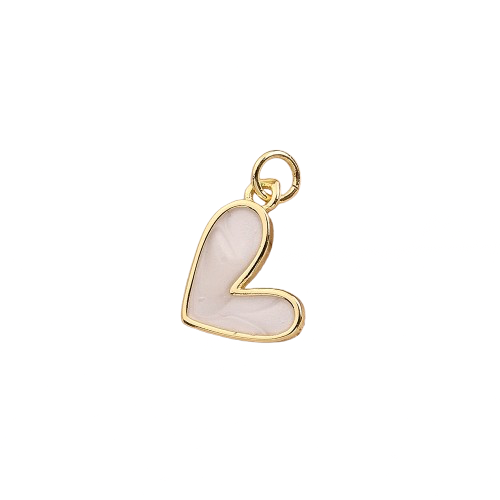 White Delicate Heart Charm
