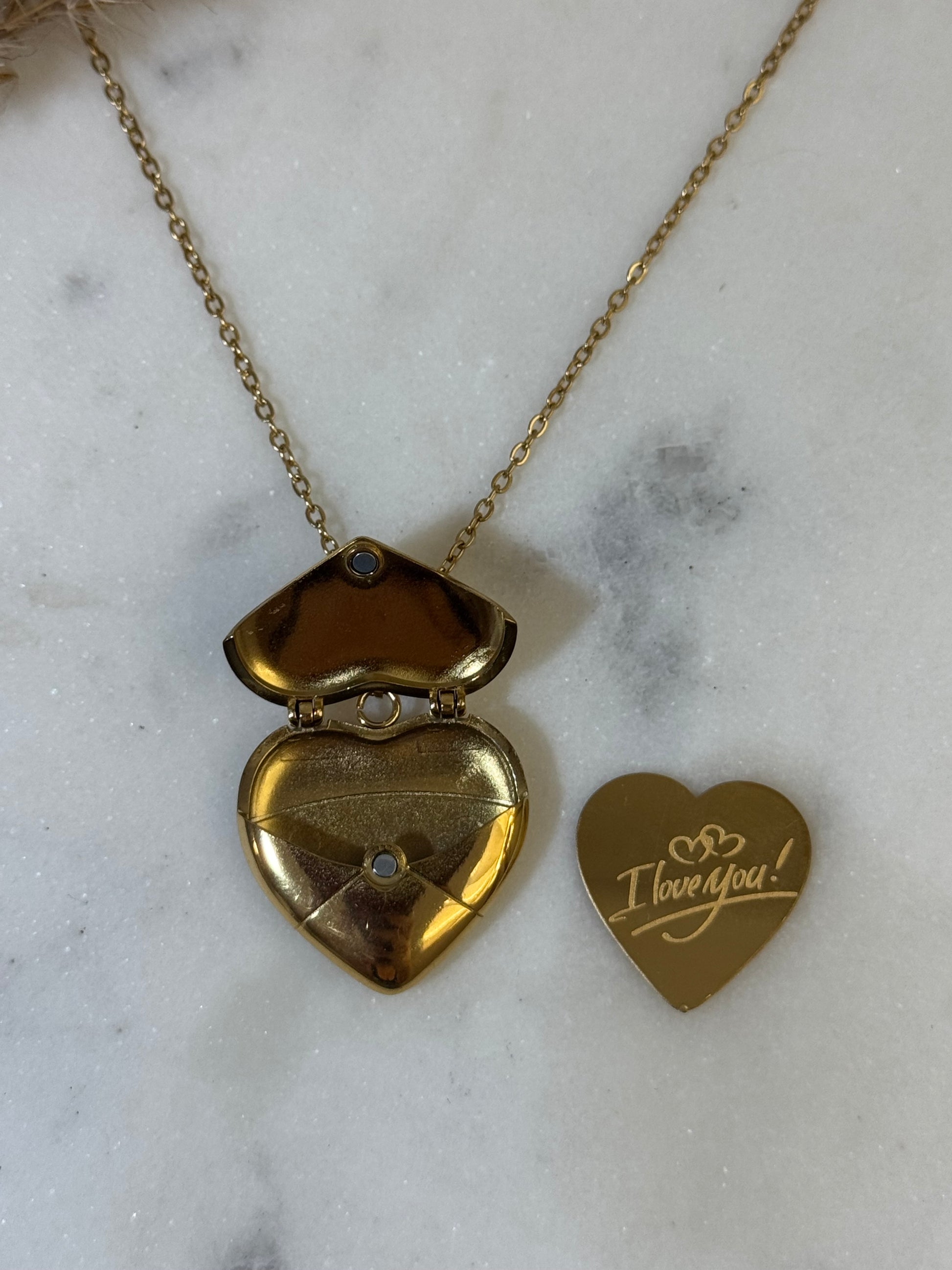 I Love You! Heart Postal Necklace