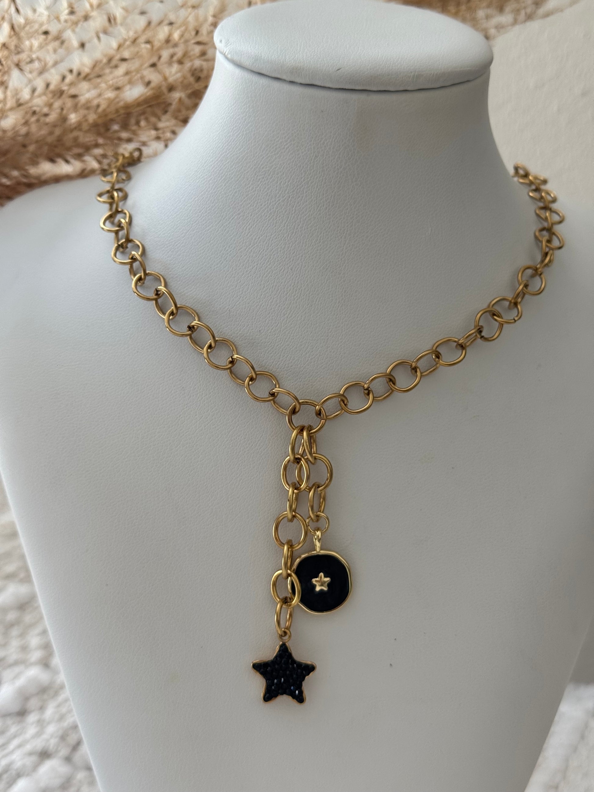 Black Star Charm Necklace