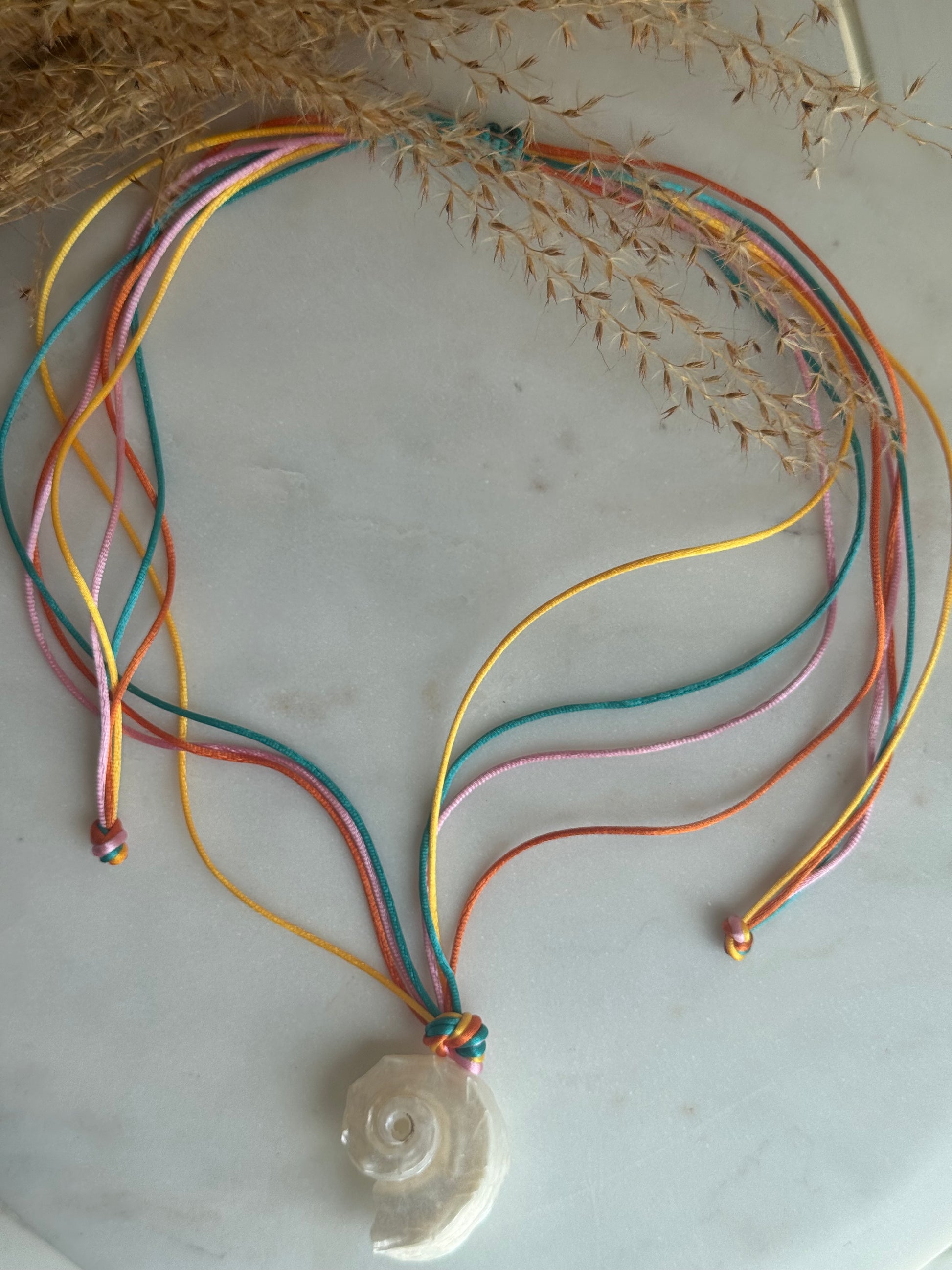 Maleia Caracol Silk Cord Necklace