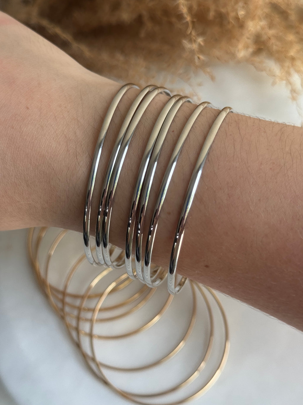 Aila Silver Bangles