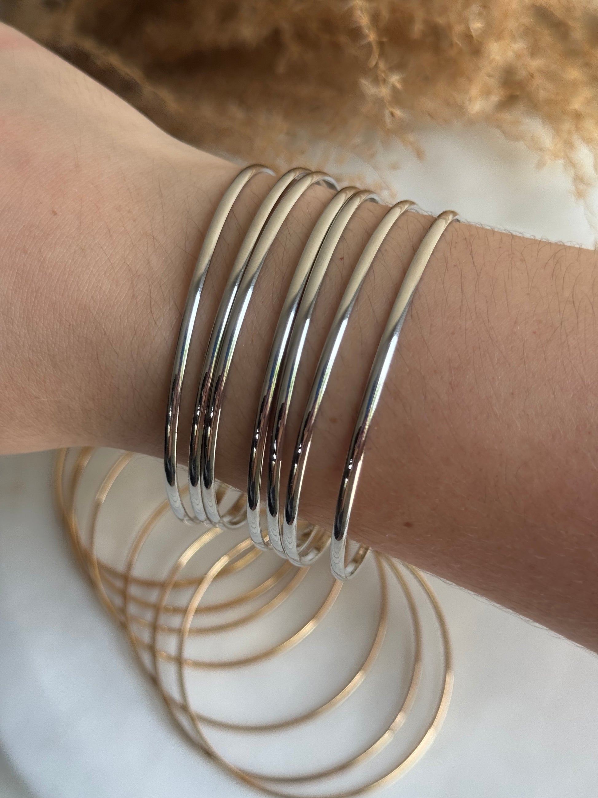 Aila Silver Bangles