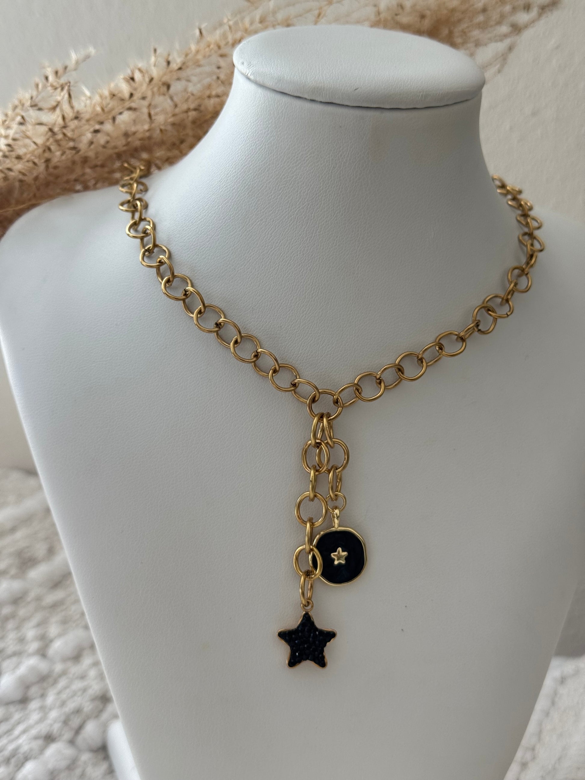 Black Star Charm Necklace
