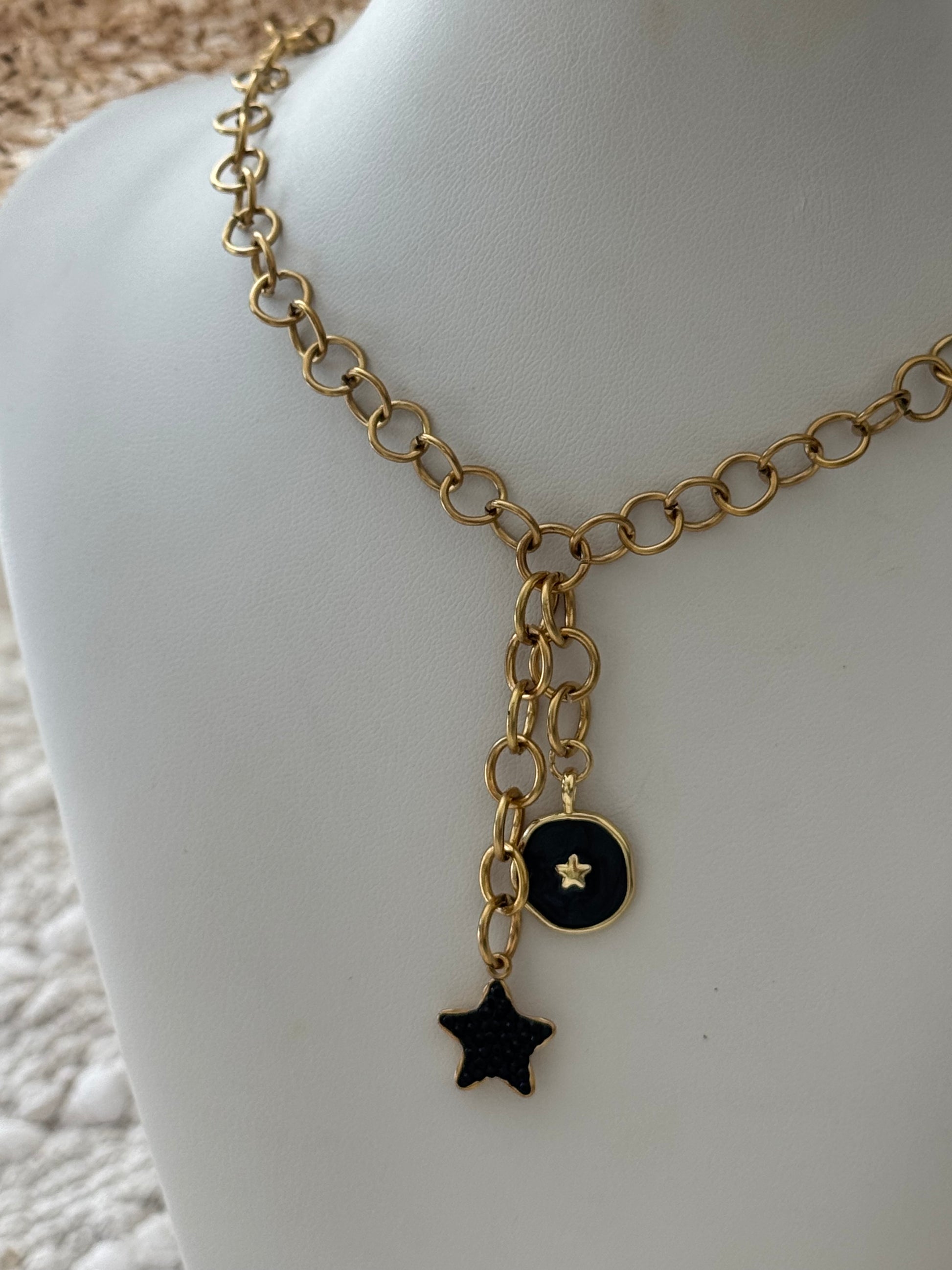 Black Star Charm Necklace
