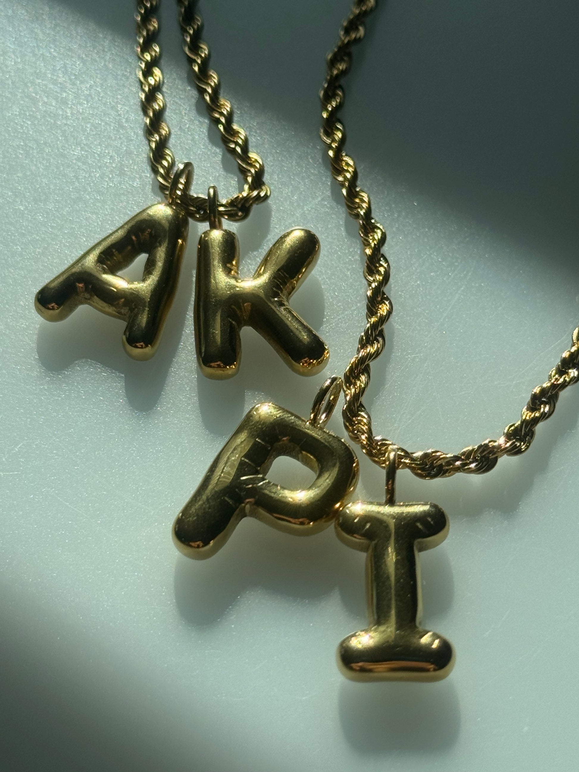 Make Your Own (1) Bubbles Initial Necklace