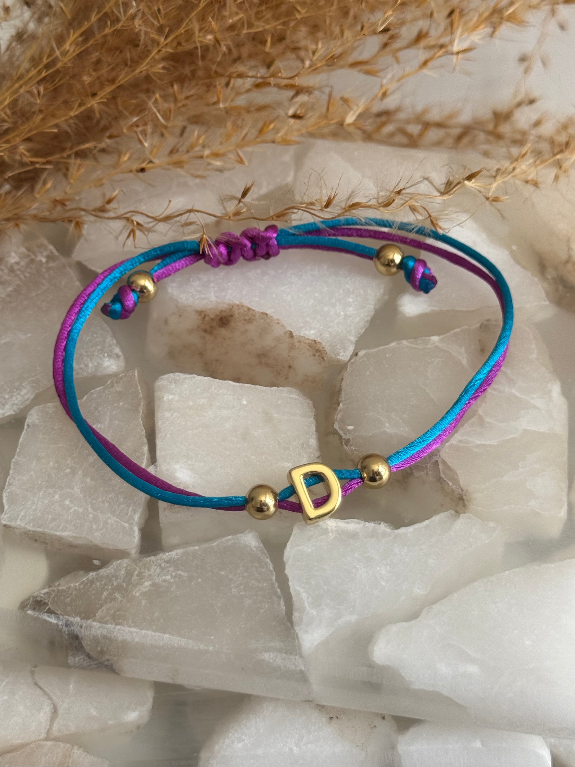 Two Tone Silky Initial Bracelets