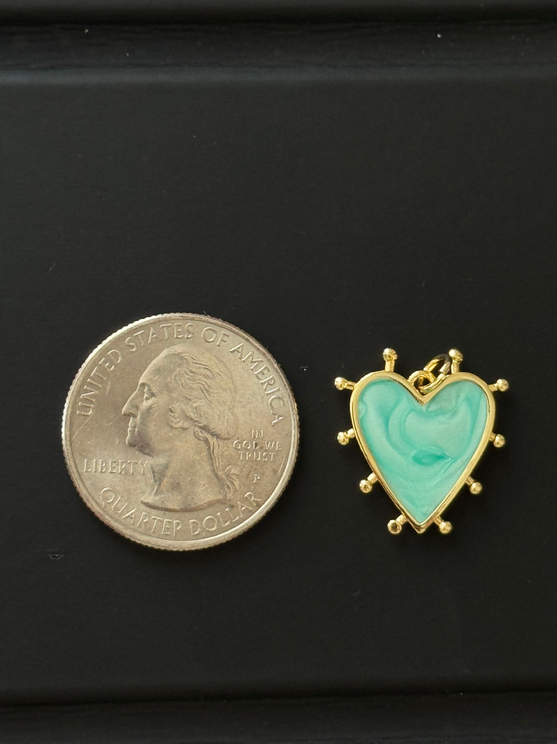 Teal Heart Charm