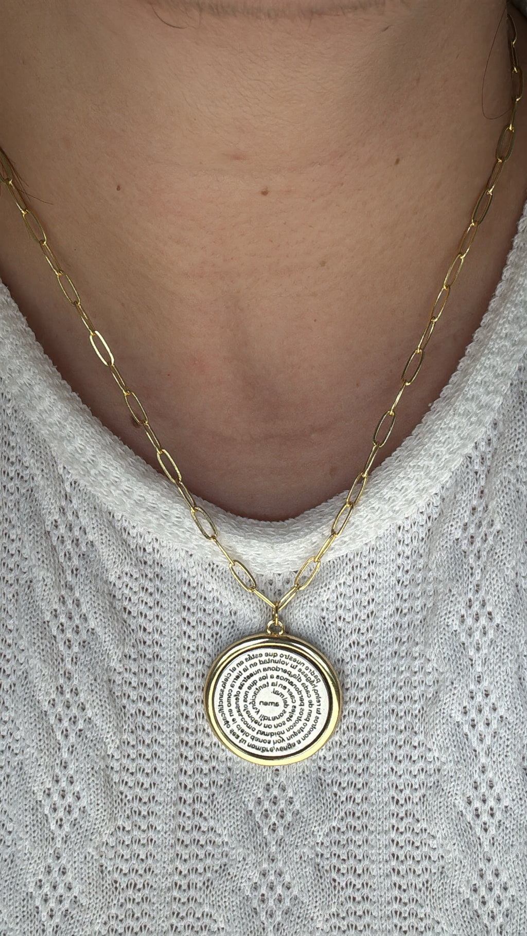 Padre Nuestro Two Tone Necklace