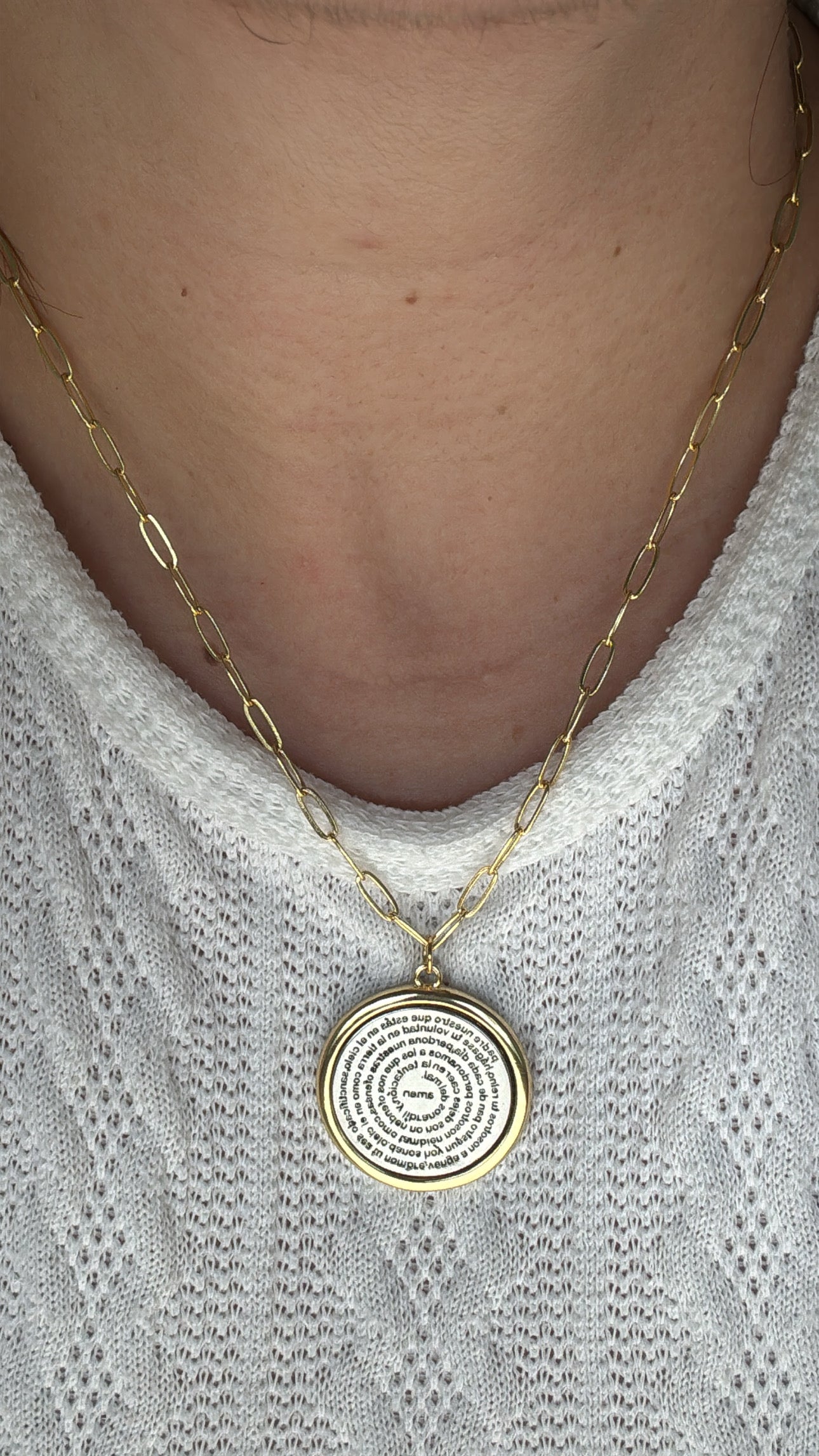 Padre Nuestro Two Tone Necklace