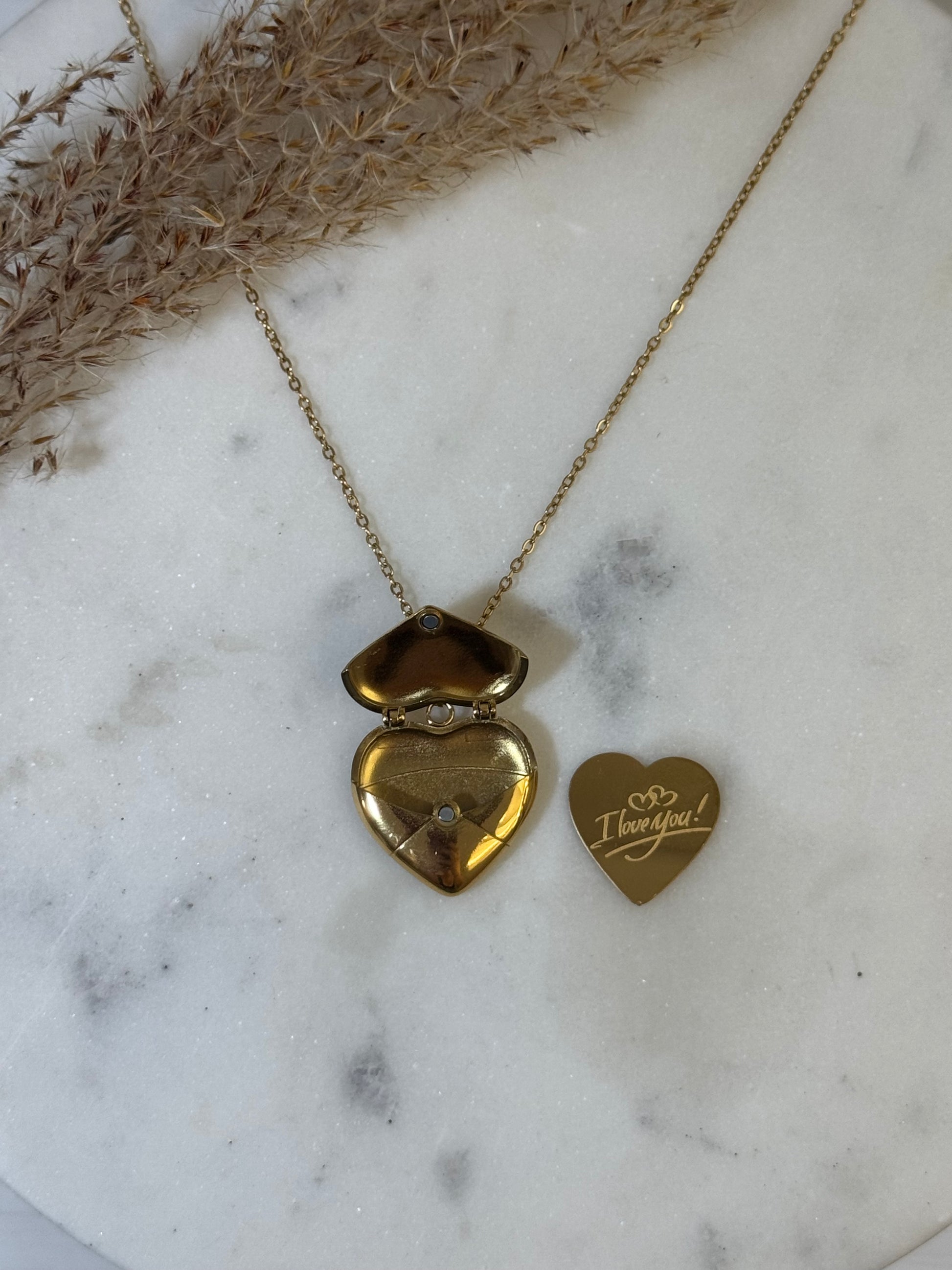 I Love You! Heart Postal Necklace