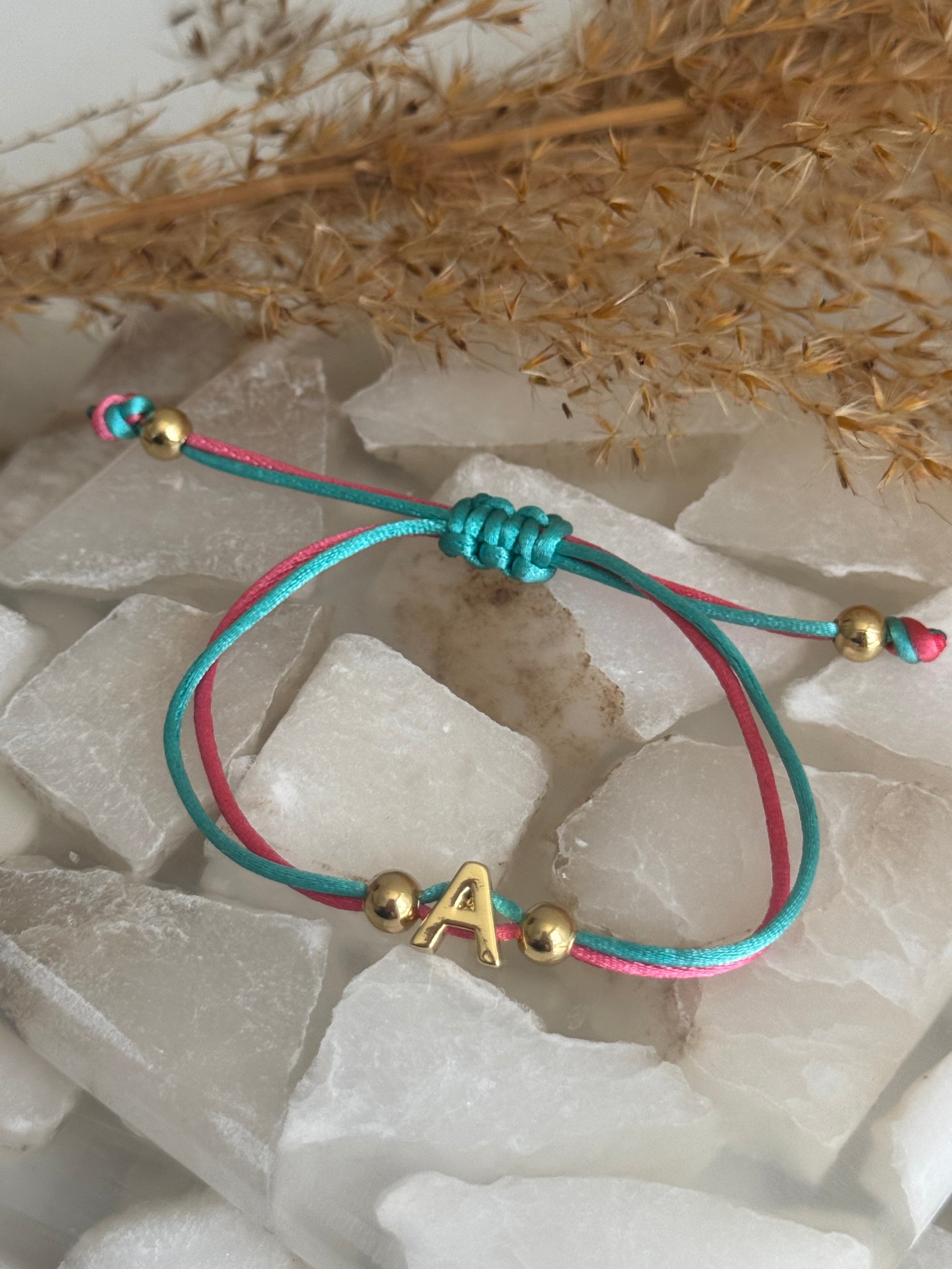 Two Tone Silky Initial Bracelets
