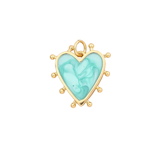 Teal Heart Charm