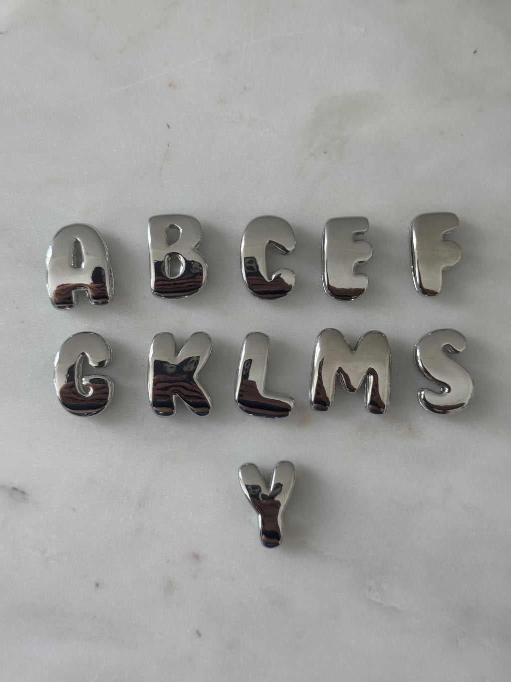 Chunky Single (1) Silver Initial Bracelets