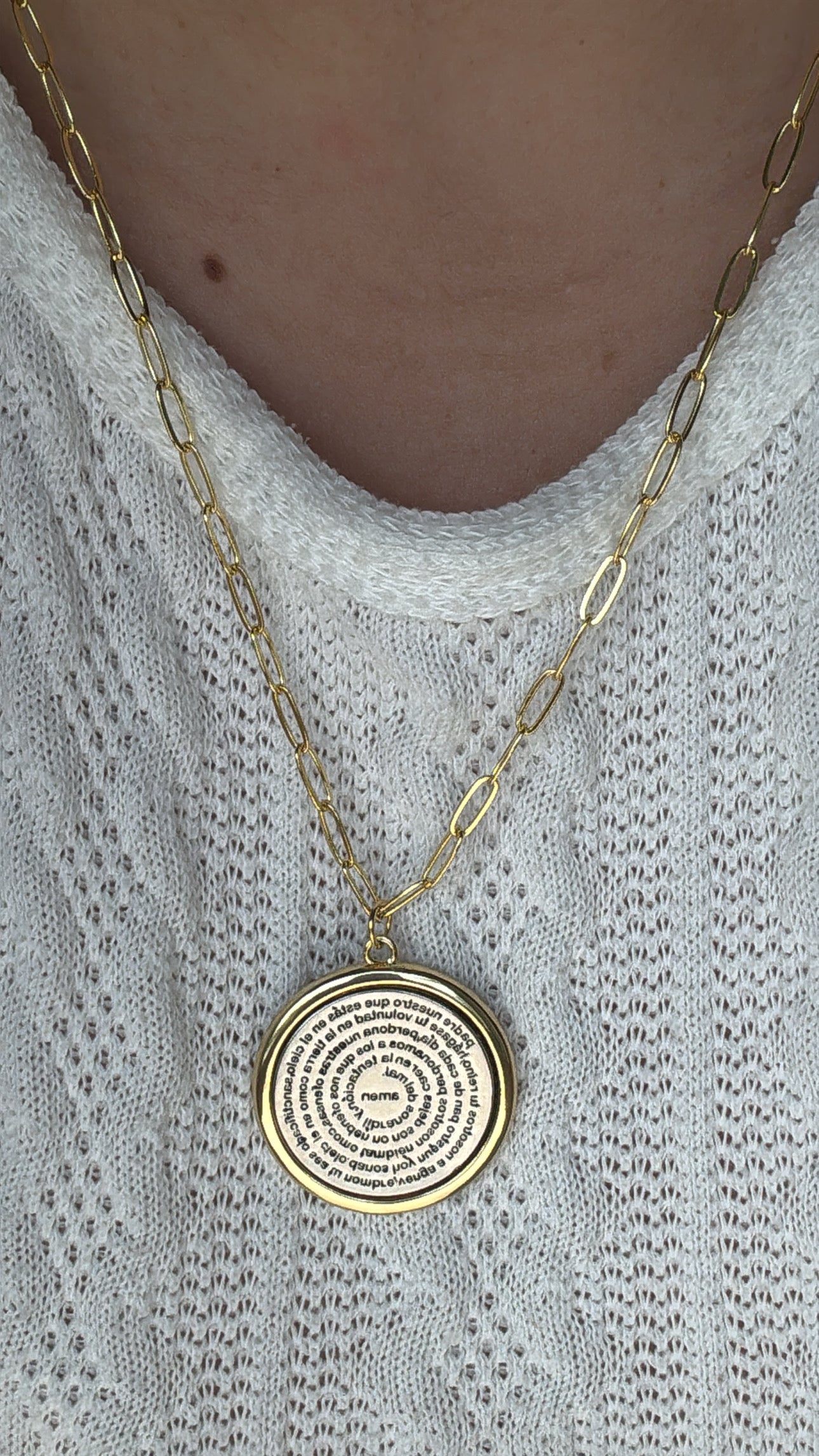 Padre Nuestro Two Tone Necklace