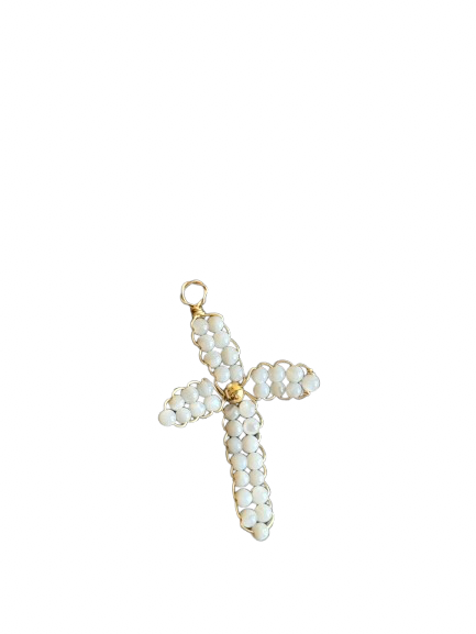 White Cross Charm