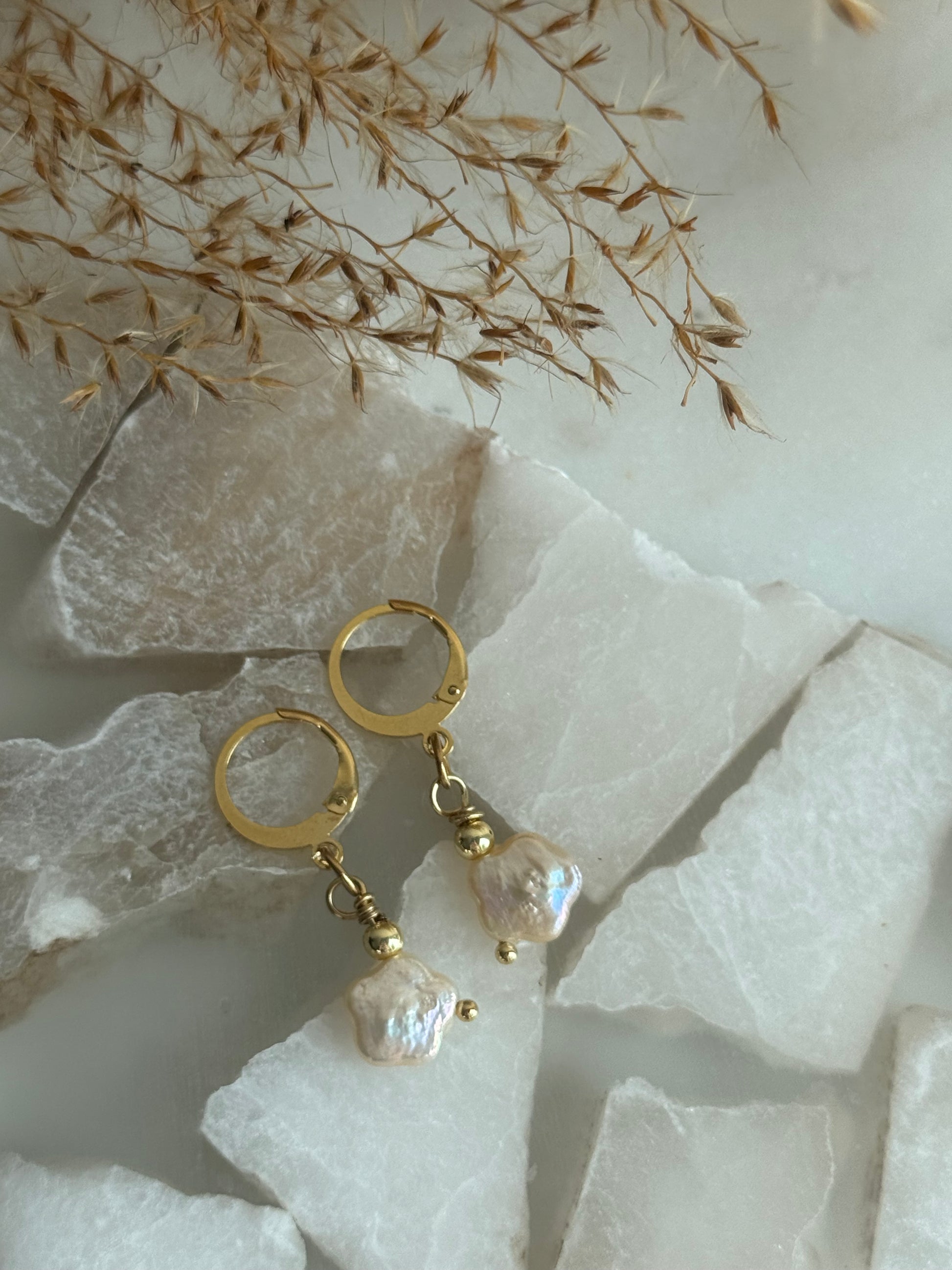 Madre Perlas Earrings Hoops