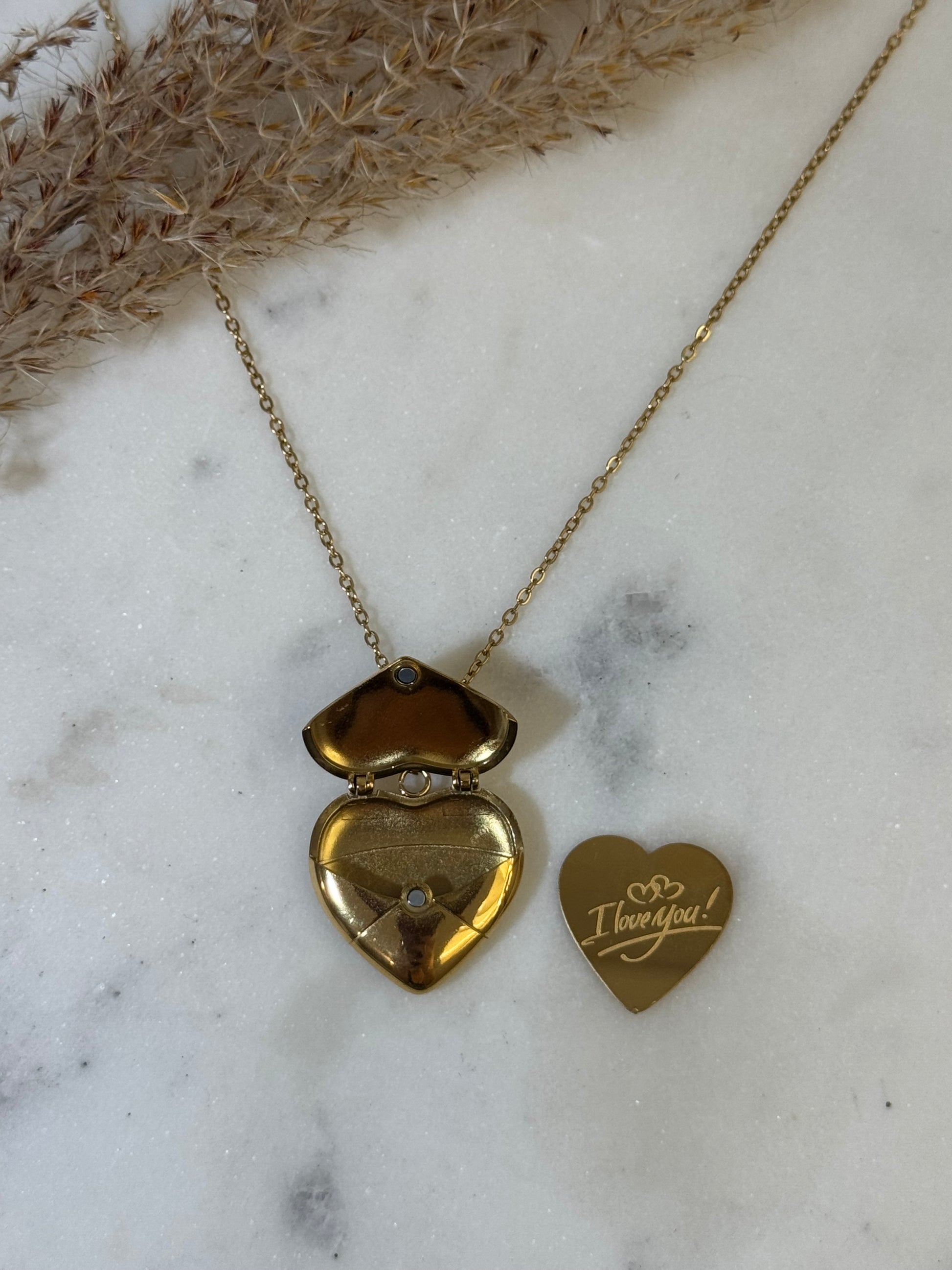I Love You! Heart Postal Necklace