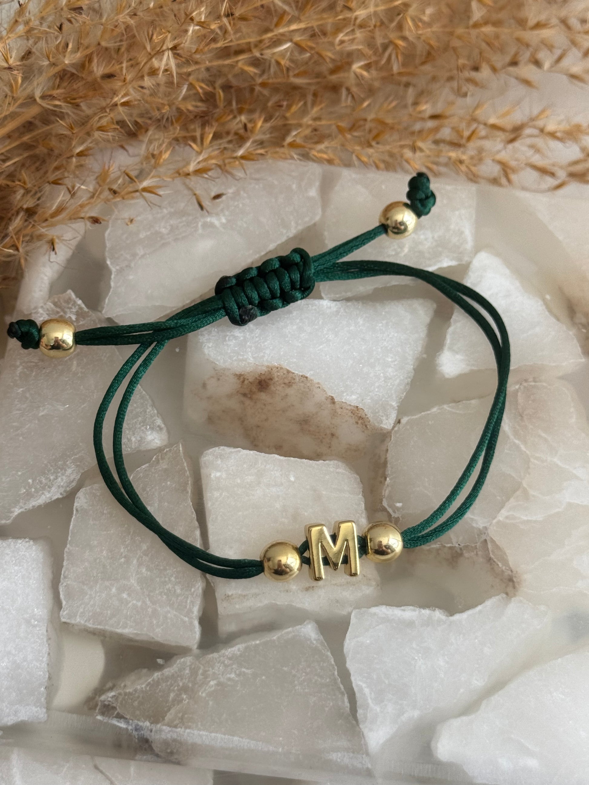 Initial Emerald Letter Bracelet