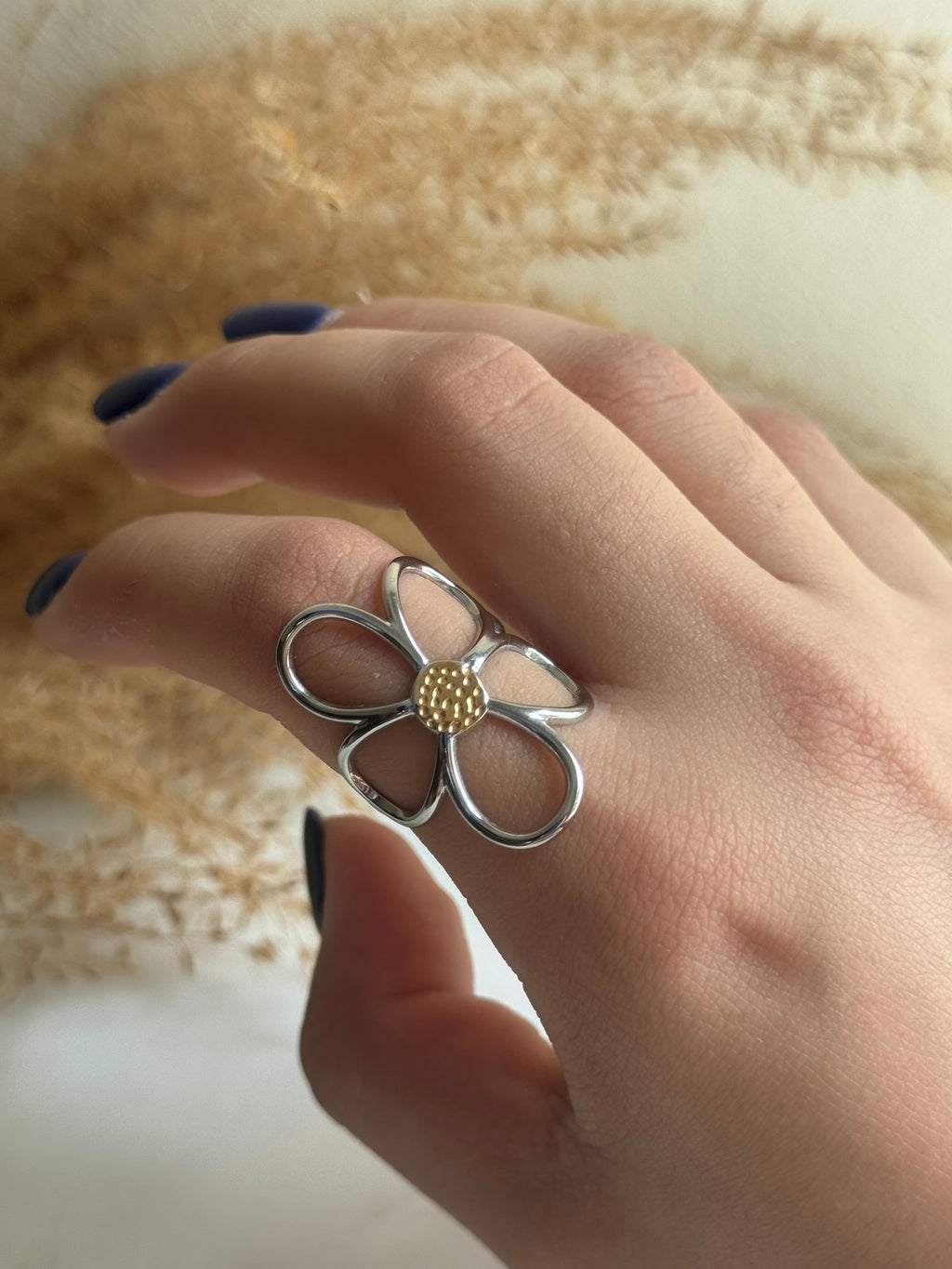 Charlotte Two Tone Flower Ring
