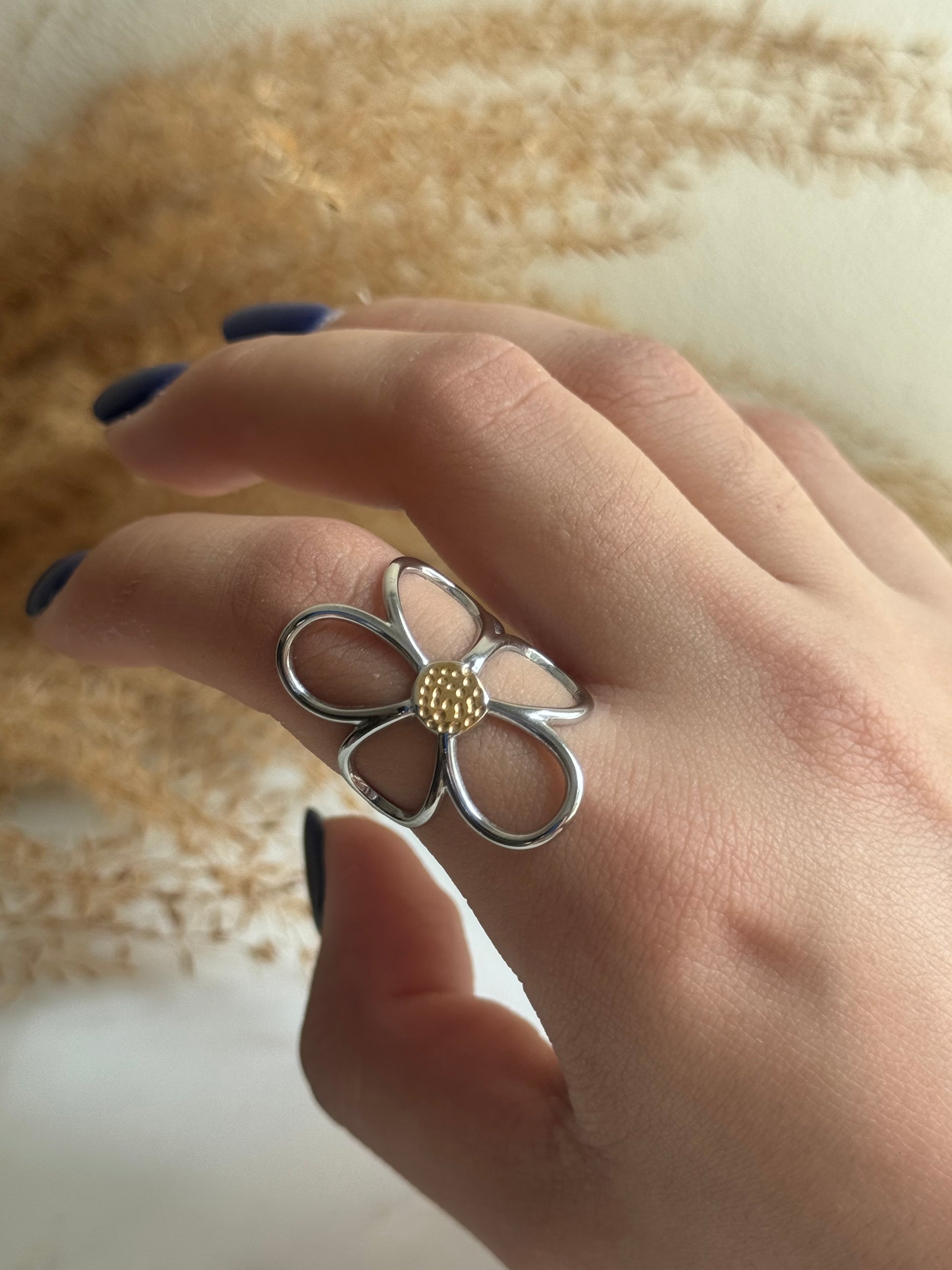 Charlotte Two Tone Flower Ring