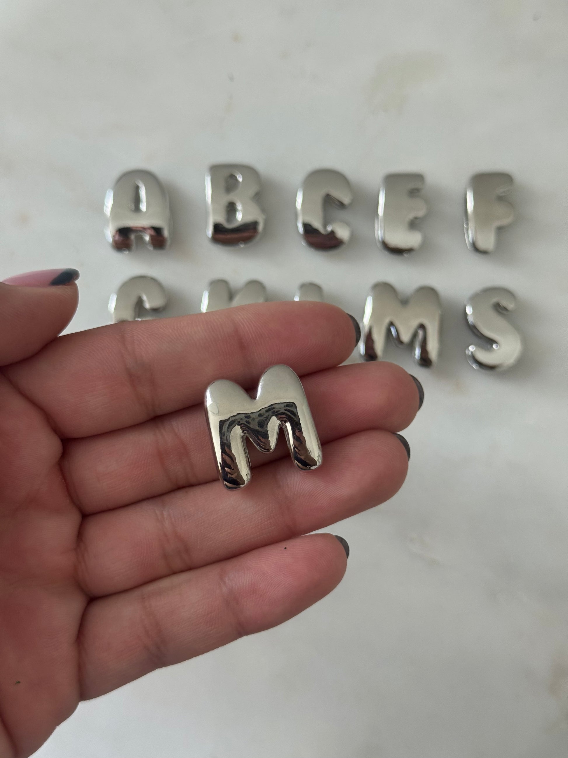 Chunky Single (1) Silver Initial Bracelets