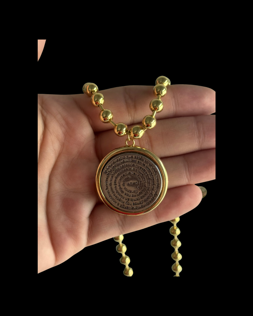 Padre Nuestro Two Tone Necklace