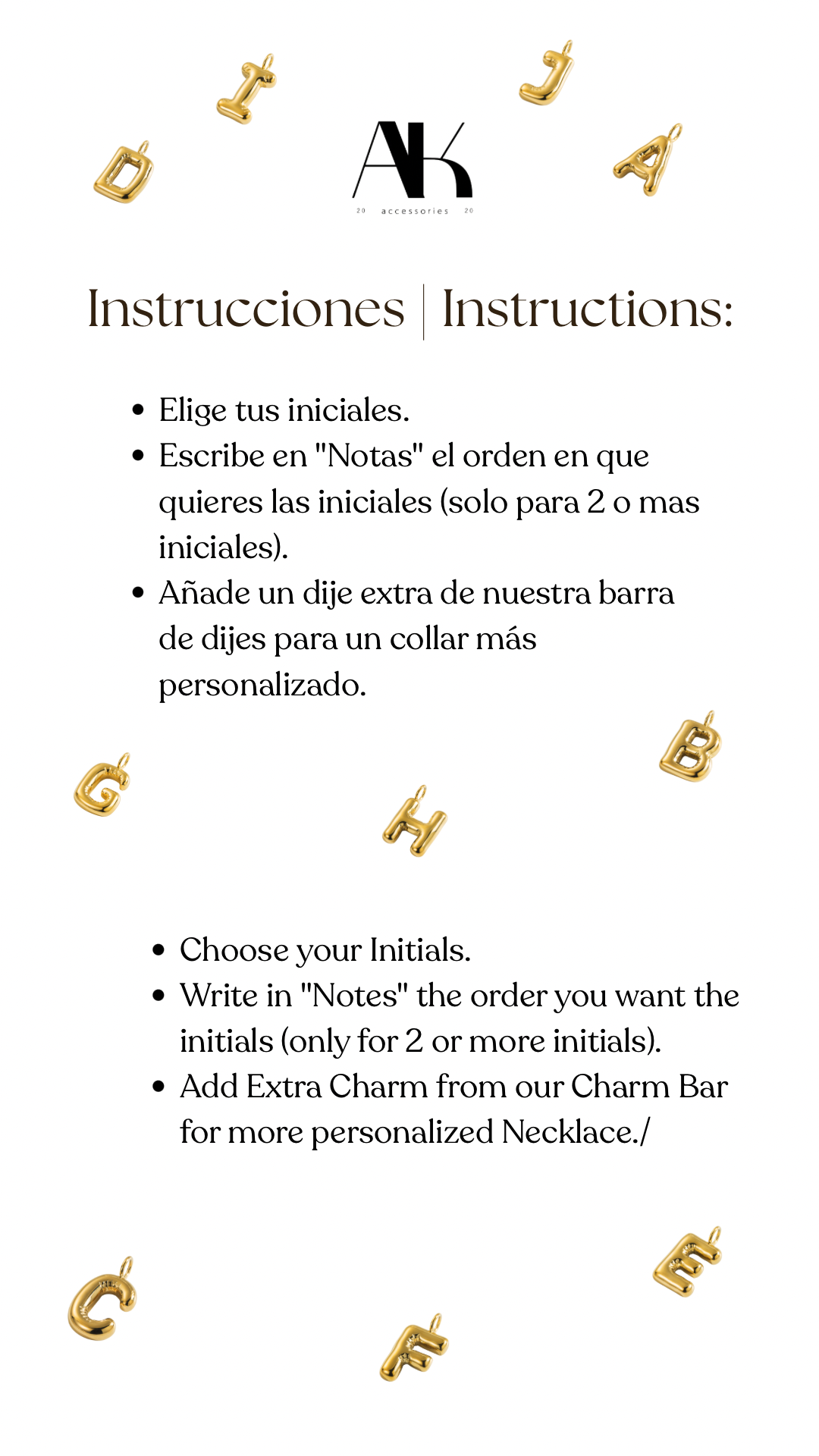 Make Your Own (1) Bubbles Initial Necklace