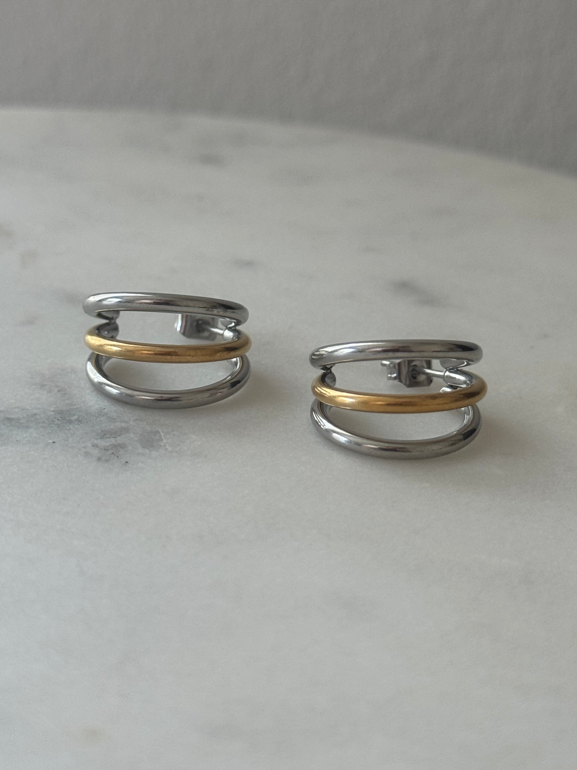 Talia Semi Hoops Studs