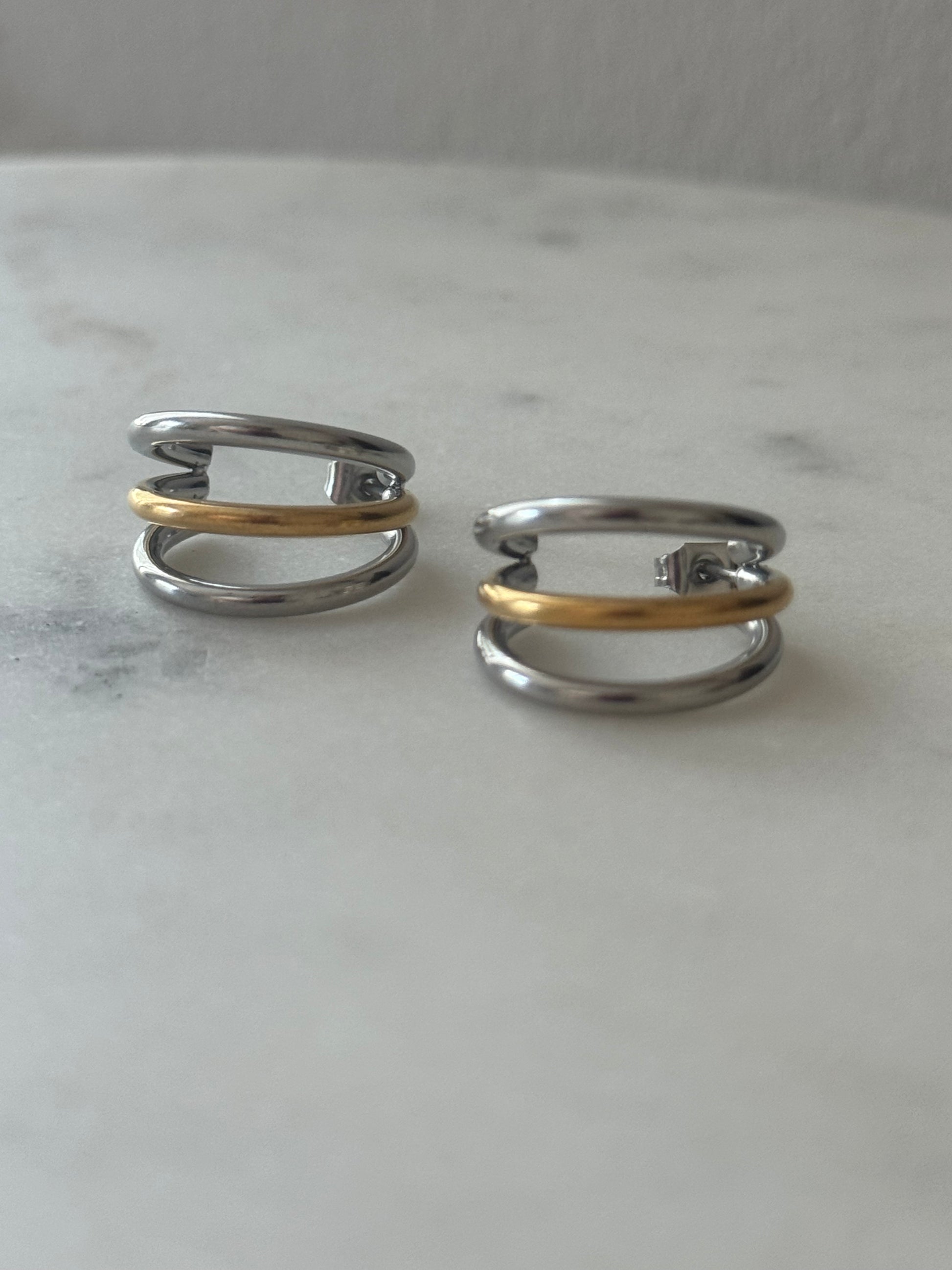 Talia Semi Hoops Studs
