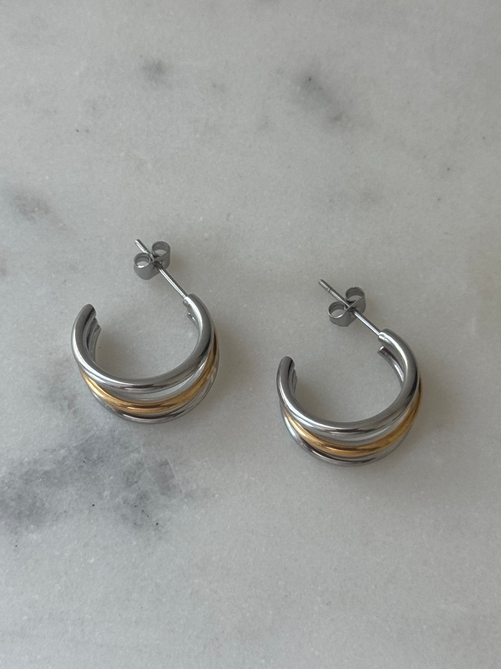 Talia Semi Hoops Studs