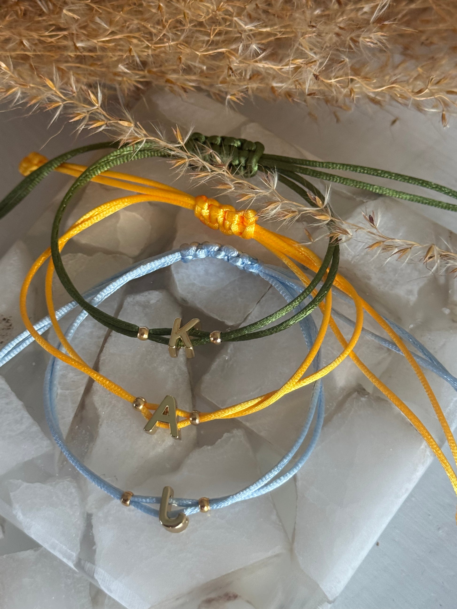 Simple Initial Silk Cord Bracelets